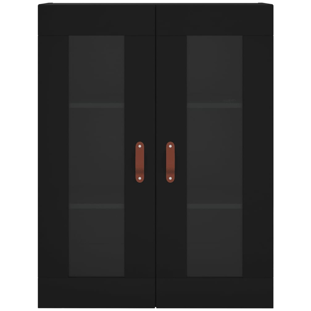 vidaXL 2 Glass Door Black Wall Mounted Cabinet Image 6