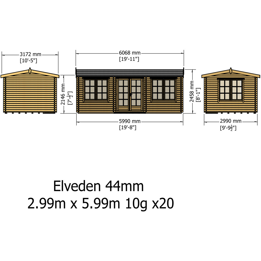 Shire Elveden 10 x 20ft Log Cabin Image 6
