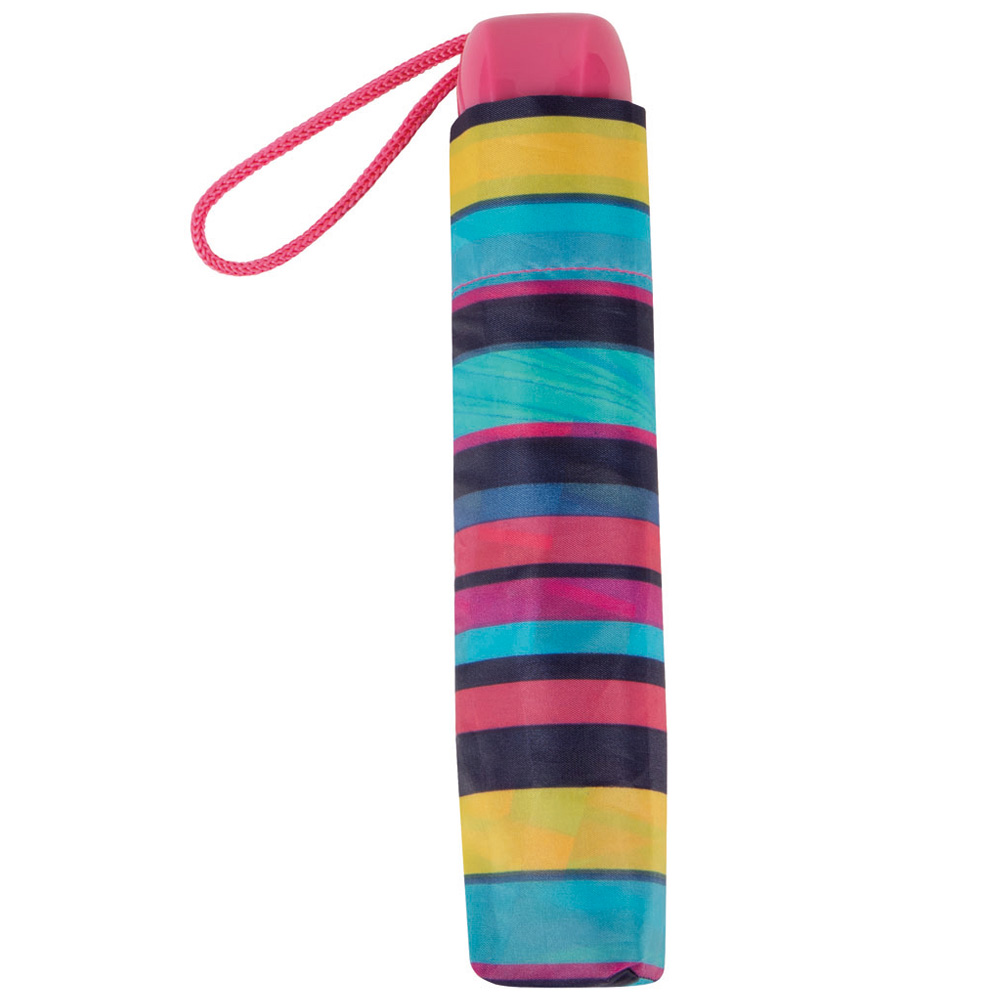 Wilko By Totes Multi Colour Stripe Print Umbrella Image 3