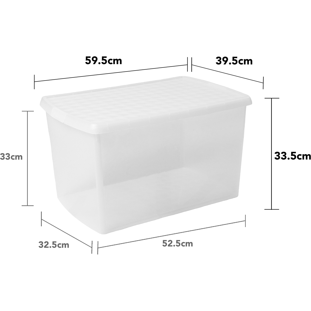 Wham Clip 62L Clear Rectangular Storage Box with Lid 3 Pack Image 6