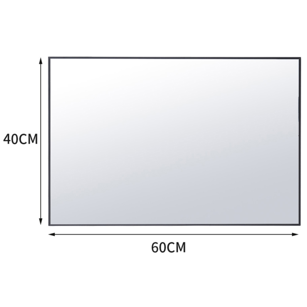 Living and Home Black Aluminium Frame Wall Mounted Mirror 40 x 60cm Image 6