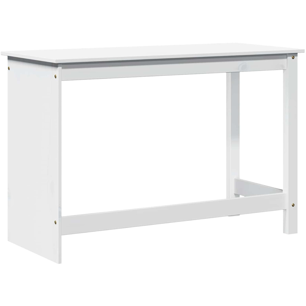 vidaXL Minimalist Compact Pine Wood Desk White Image 4