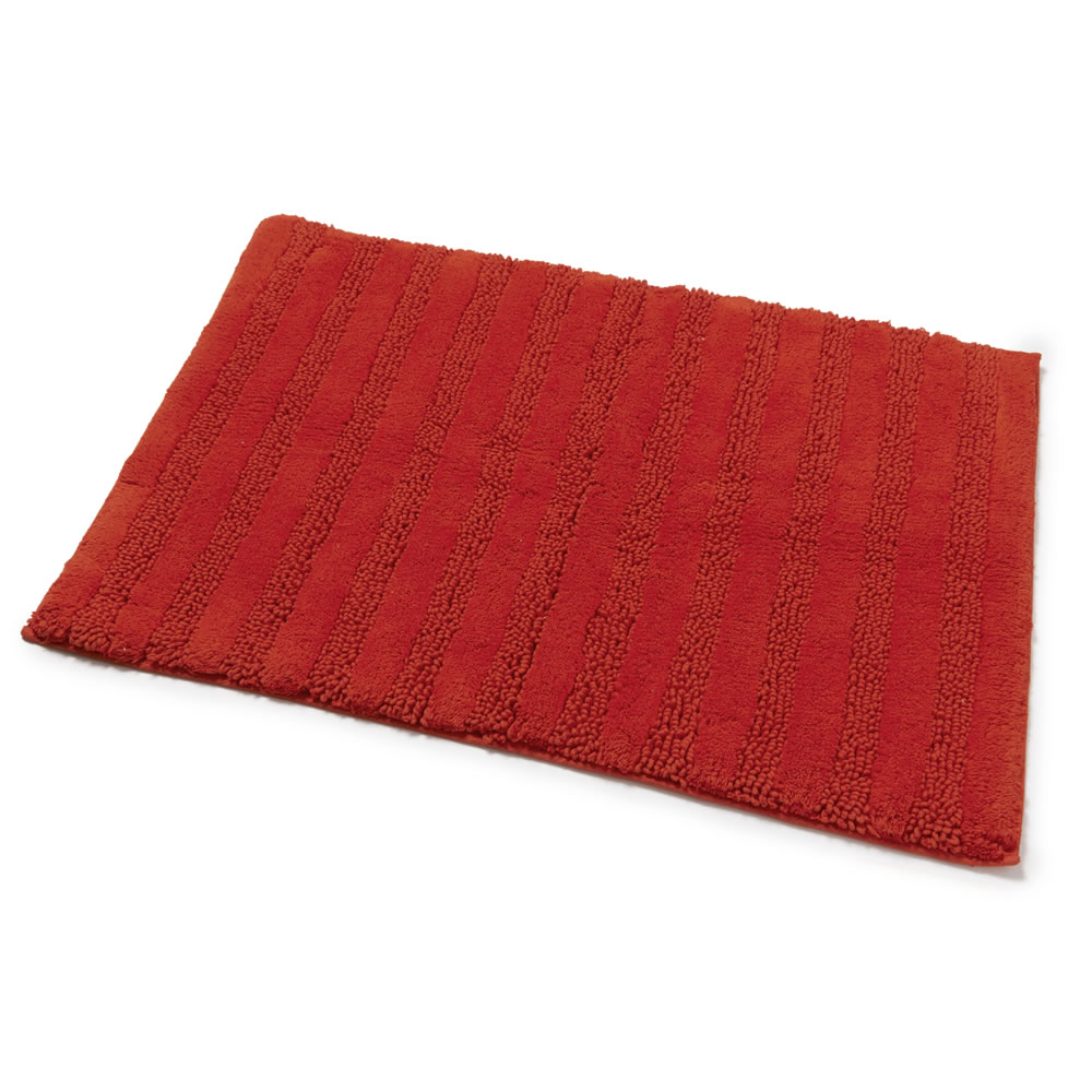 Wilko Ribbed Bath Mat Inferno 50 x 70cm Wilko