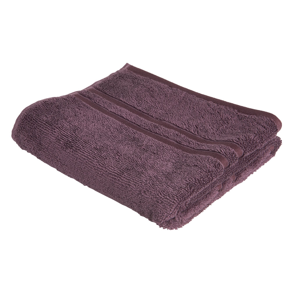 Wilko Best 100% Hygro Cotton Plum Hand Towel Image 1
