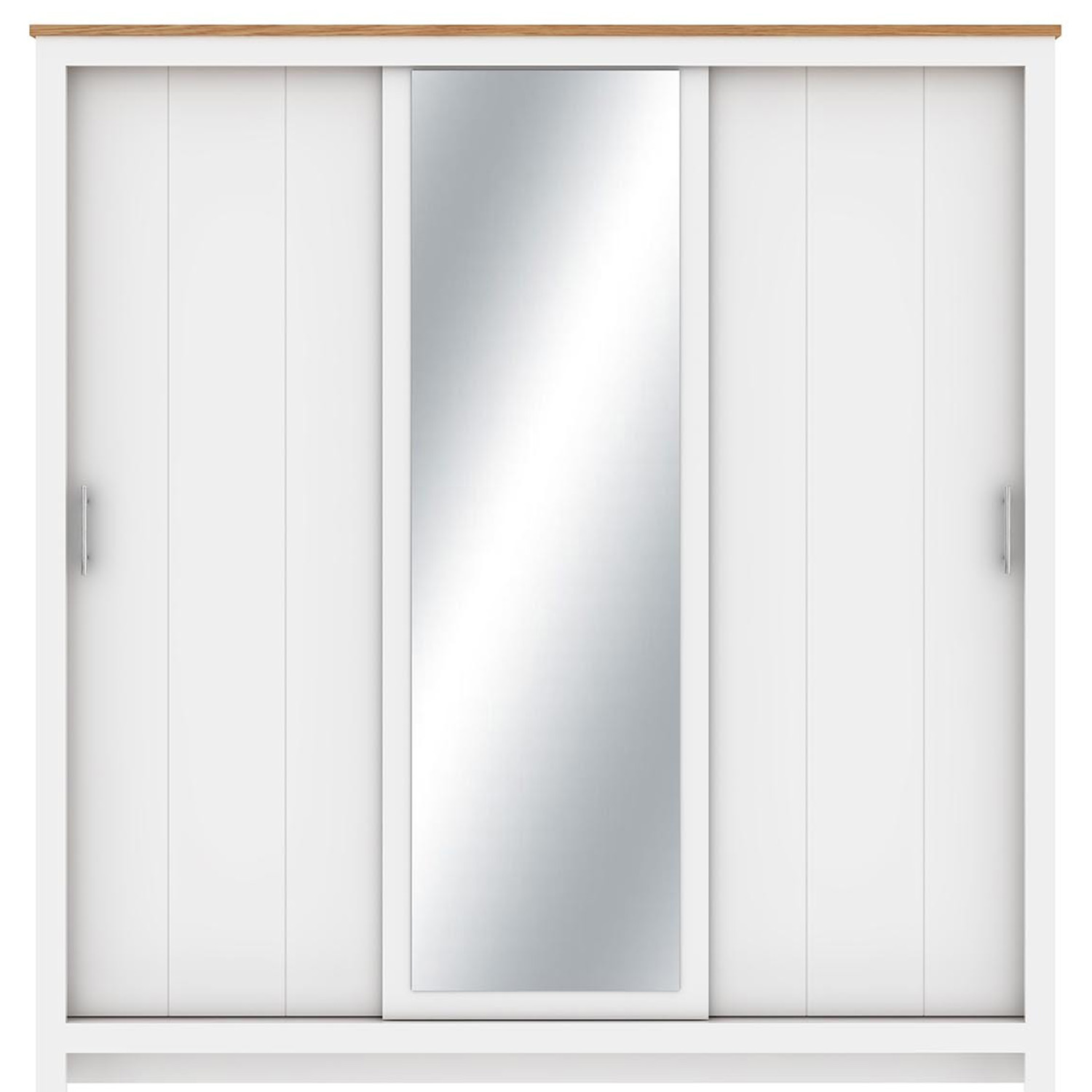 Lexington 3 Door White Sliding Wardrobe with Mirror Image 3
