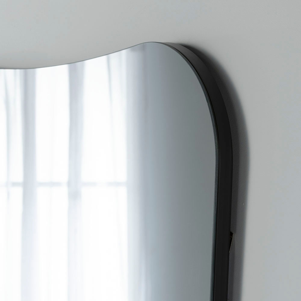 Yearn Contemporary Black Curved Tall Mirror 148 x 46cm Image 3