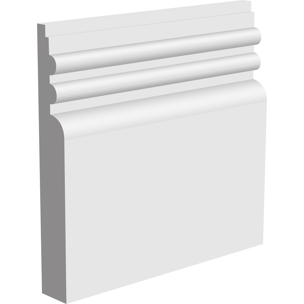 National Skirting White Reed II Primed Skirting Board 18mm 220 x 4200mm Image 1