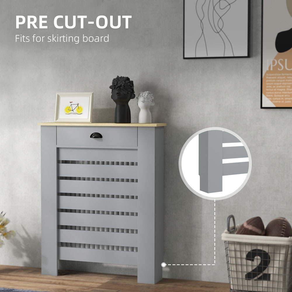 Portland Grey Horizontal Slats Portland Radiator Cover 78cm Image 8