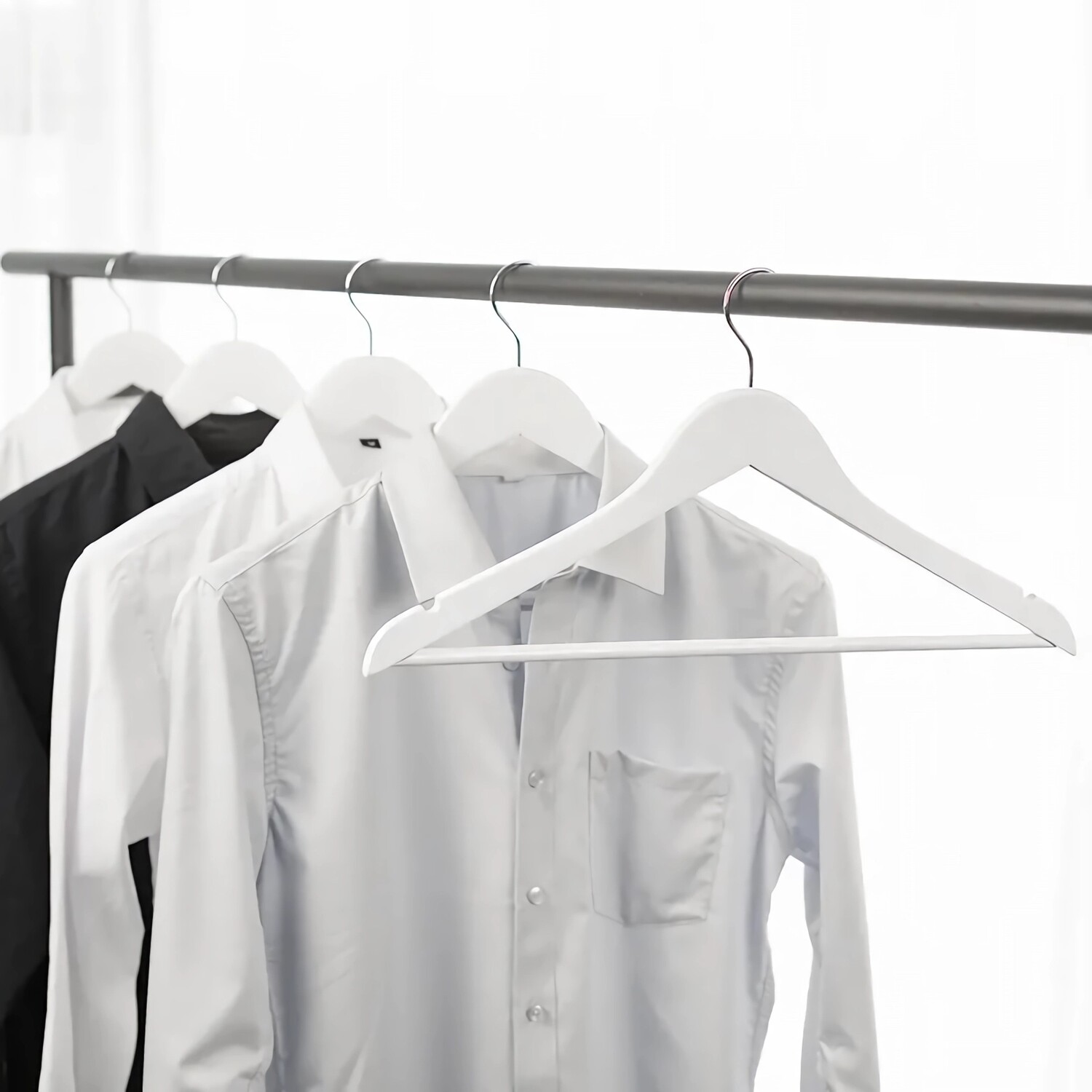 Pack of 3 My Laundry Wood Coat Hangers - White Image 1