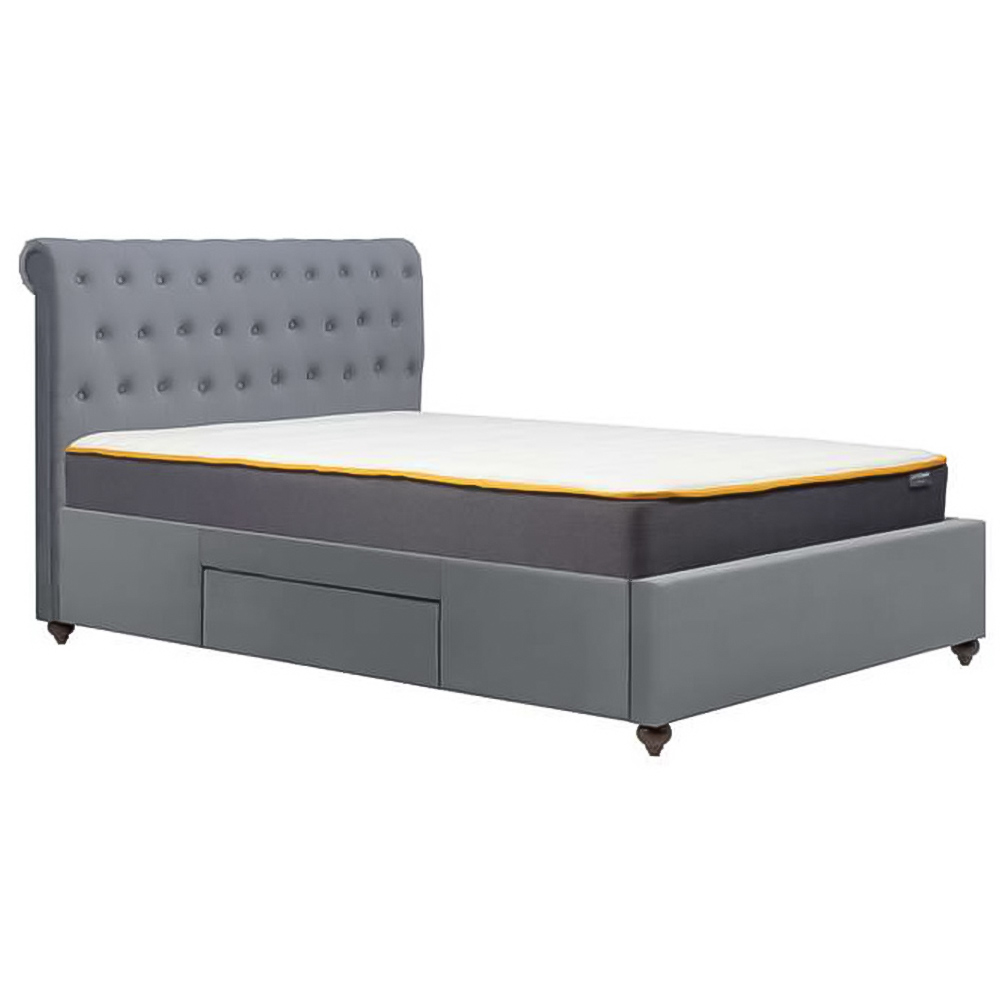 Marlow King Size Grey Velvet Bed Frame Image 4