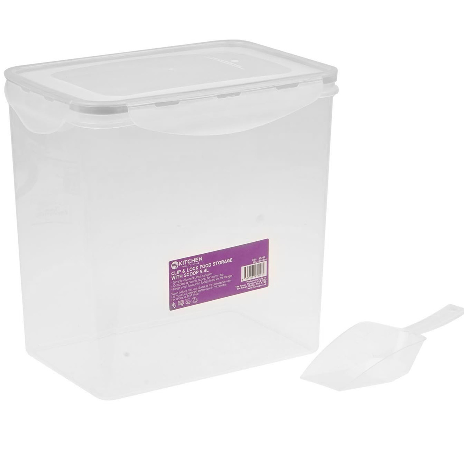 My Kitchen Clip and Lock Food Storage Box with Scoop 5.4L Image 1
