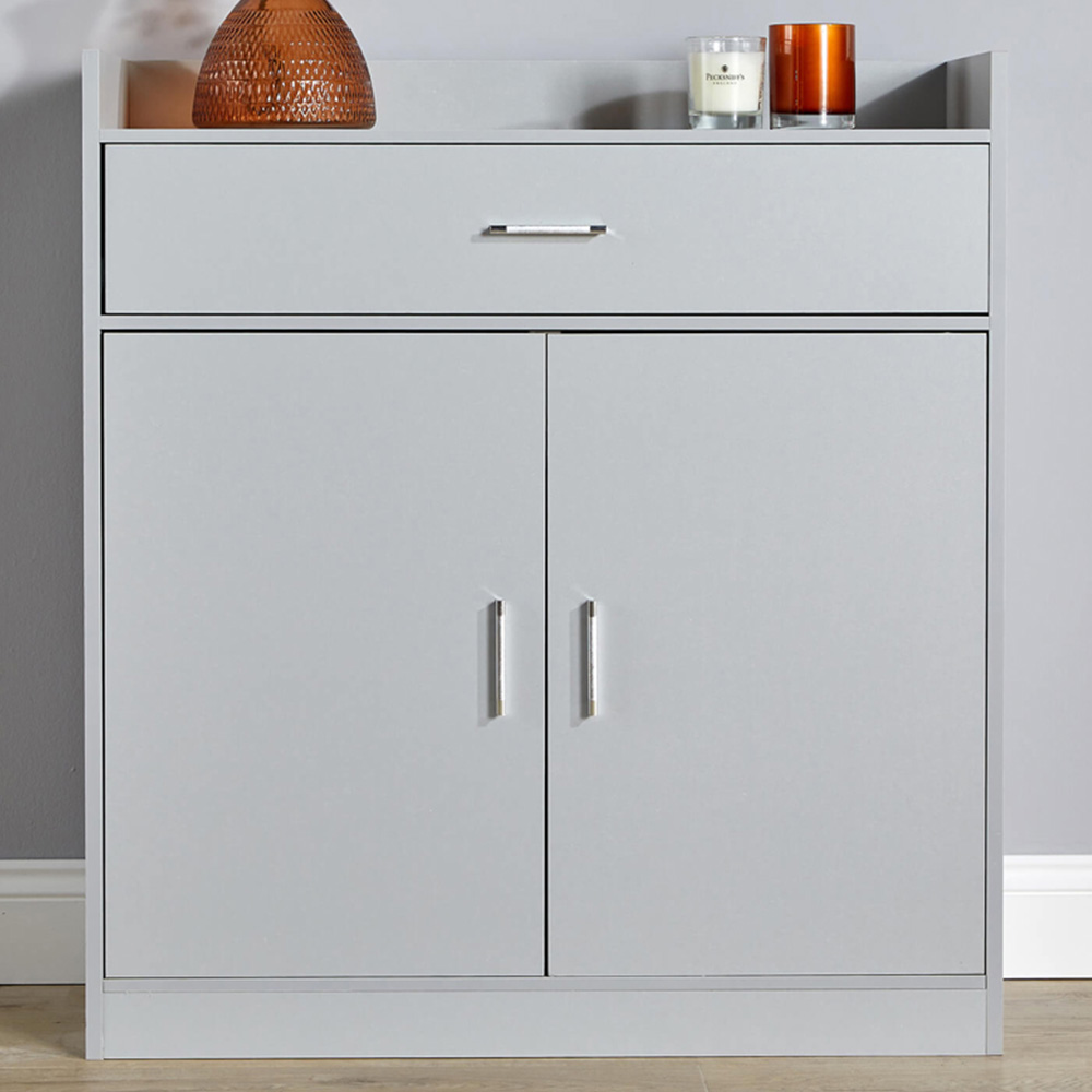 Home Source Novora 2 Door Grey Shoe Cabinet Image 1