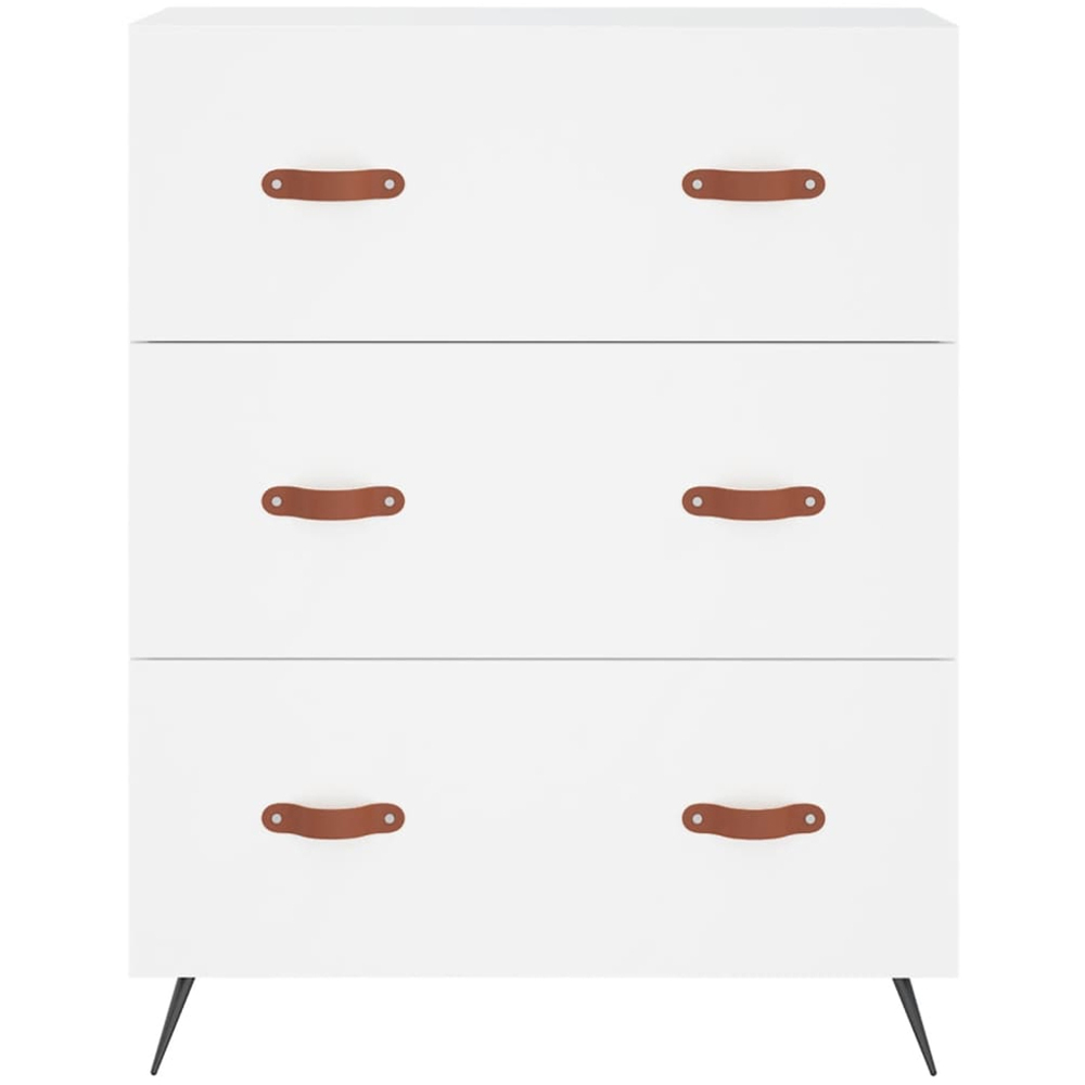 vidaXL 2 Door 3 Drawer White Slim Highboard Image 8