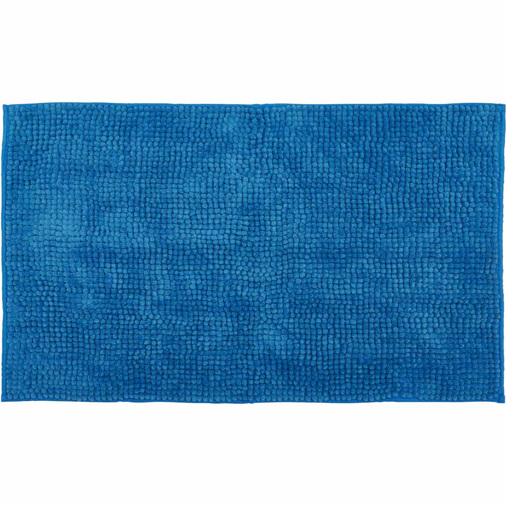 Wilko Supersoft Microfibre Blue Bath Mat Image 2
