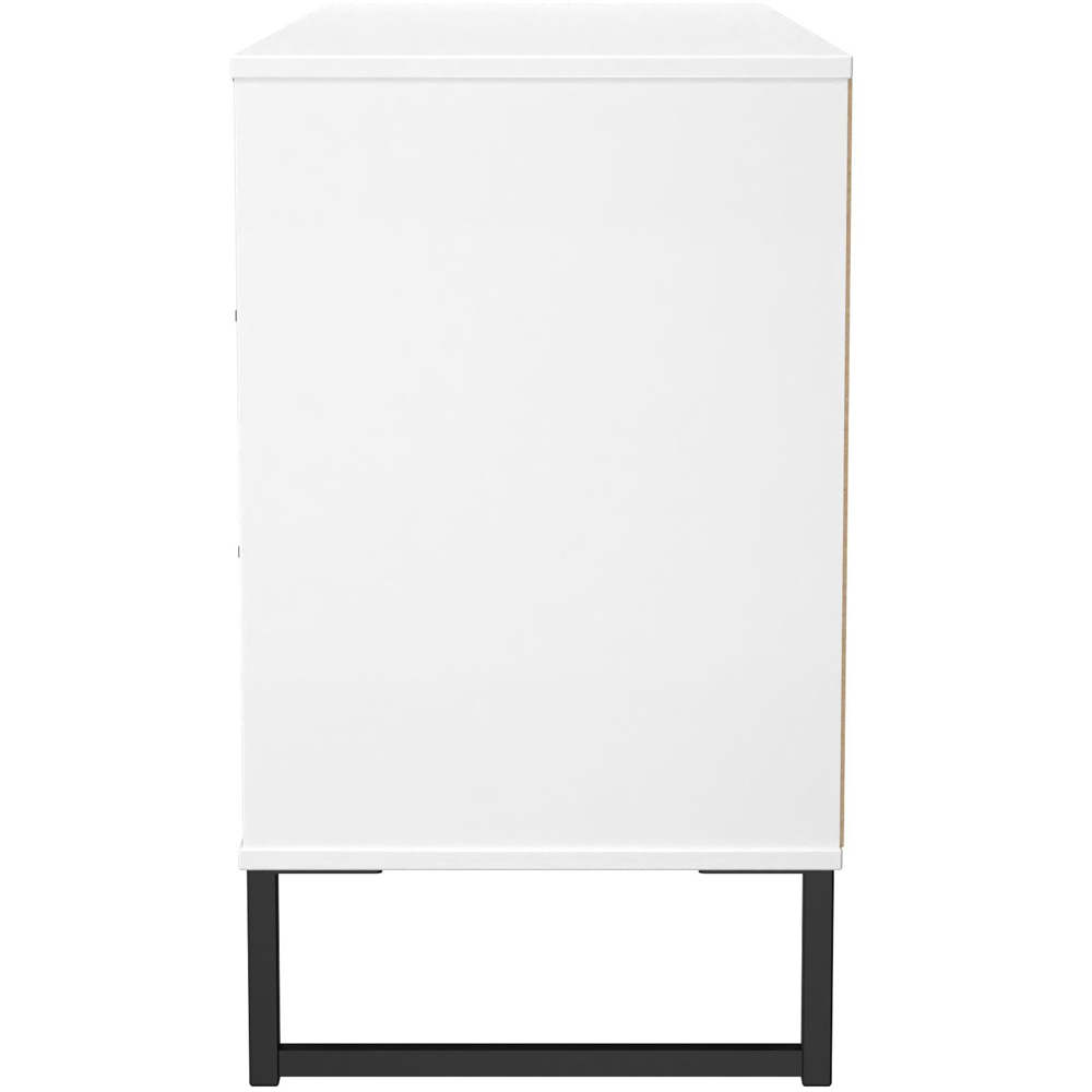 Crowndale Fluted 6 Drawer Duck and White Matt Wide Chest of Drawers Ready Assembled Image 3