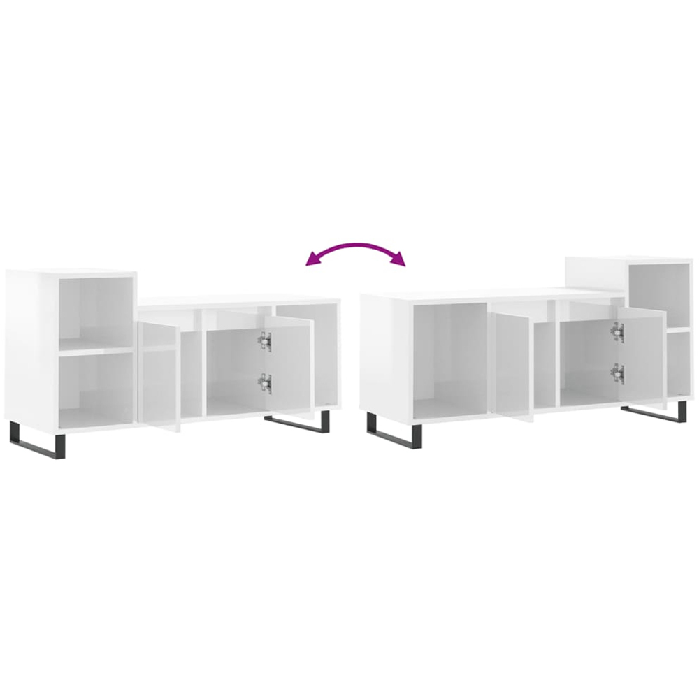 vidaXL 2 Door 3 Shelf White TV Cabinet Image 9