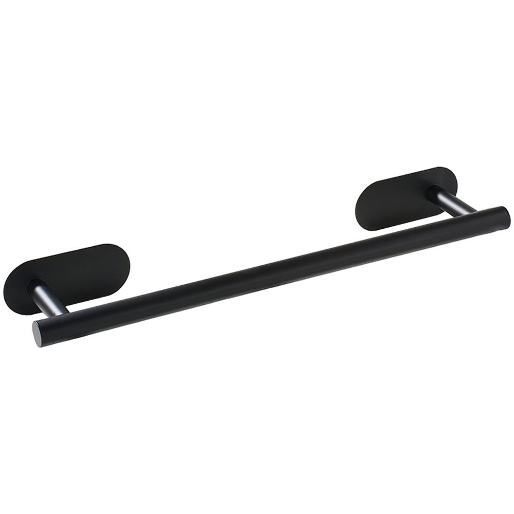Living and Home 5-Piece Black Wall-Mounted Stainless Steel Bathroom Hardware Set with 3 Hooks Image 2