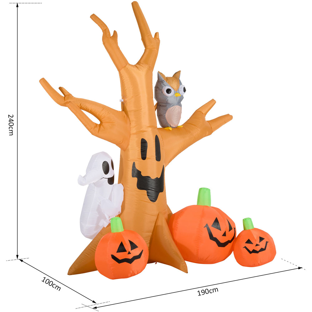 HOMCOM Halloween Inflatable Tree with Pumpkins 8ft Image 8