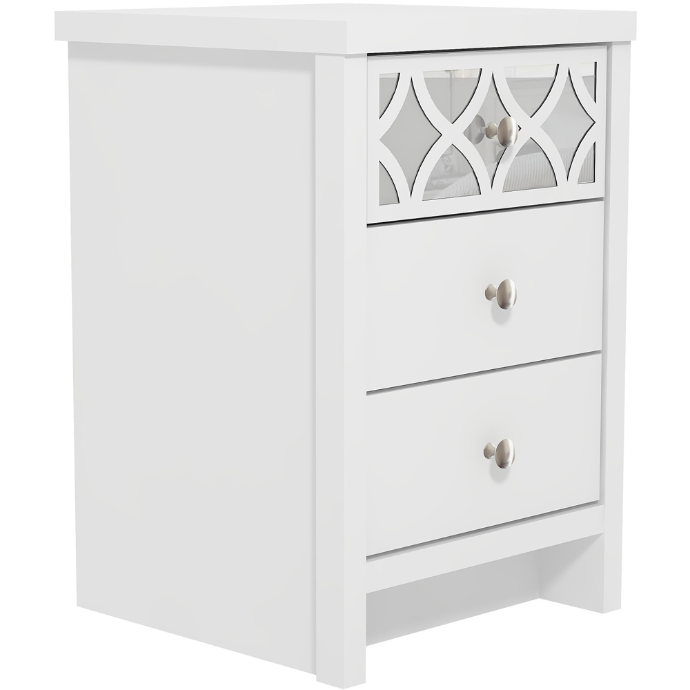GFW Arianna 3 Drawer White Bedside Table Image 3