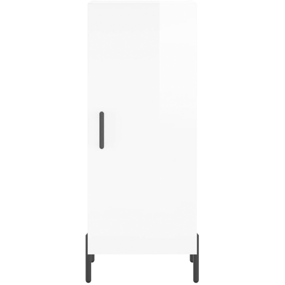 vidaXL Single Door High Gloss White Sideboard Image 6