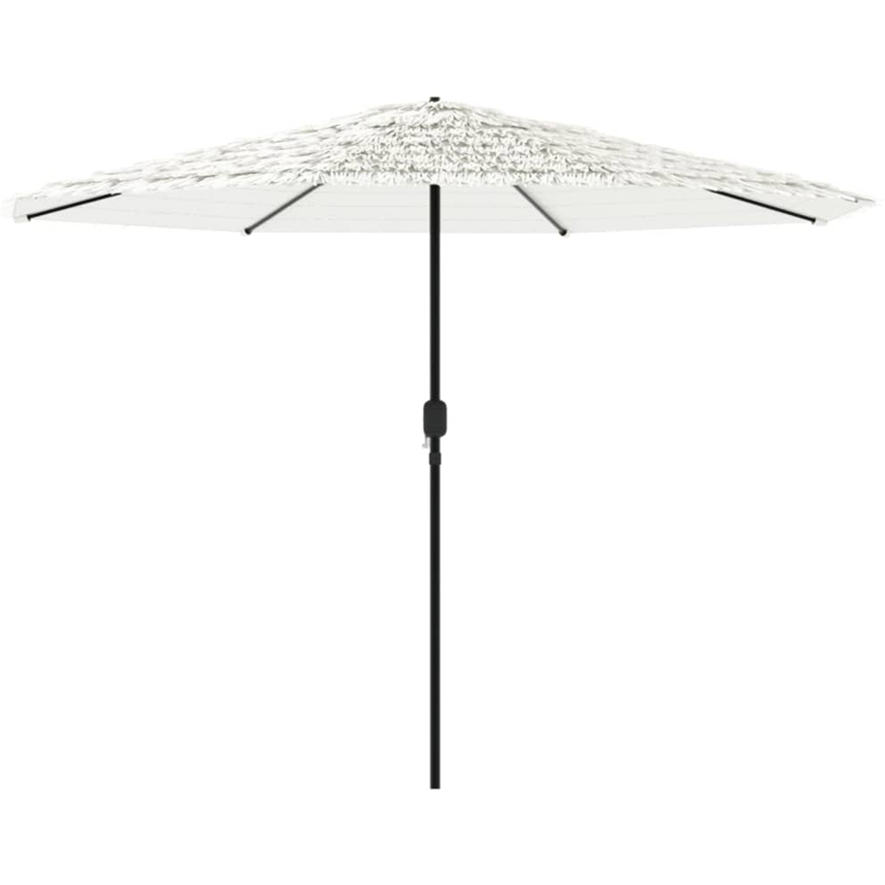 vidaXL White Straw Top Garden Parasol with Steel Pole 3.8m Image 4