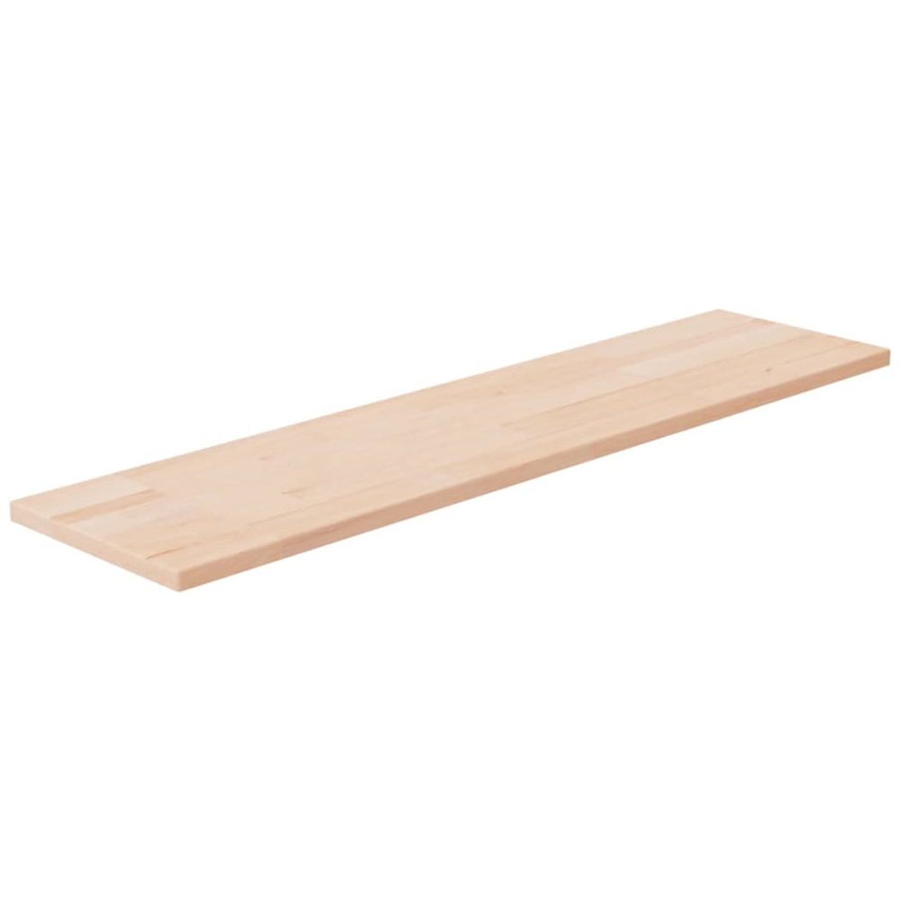 vidaXL 80cm Natural Untreated Solid Oak Wood Shelf Board Image 1