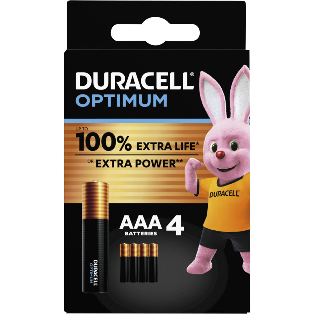 Duracell Optimum AAA Batteries 4 Pack Image 1