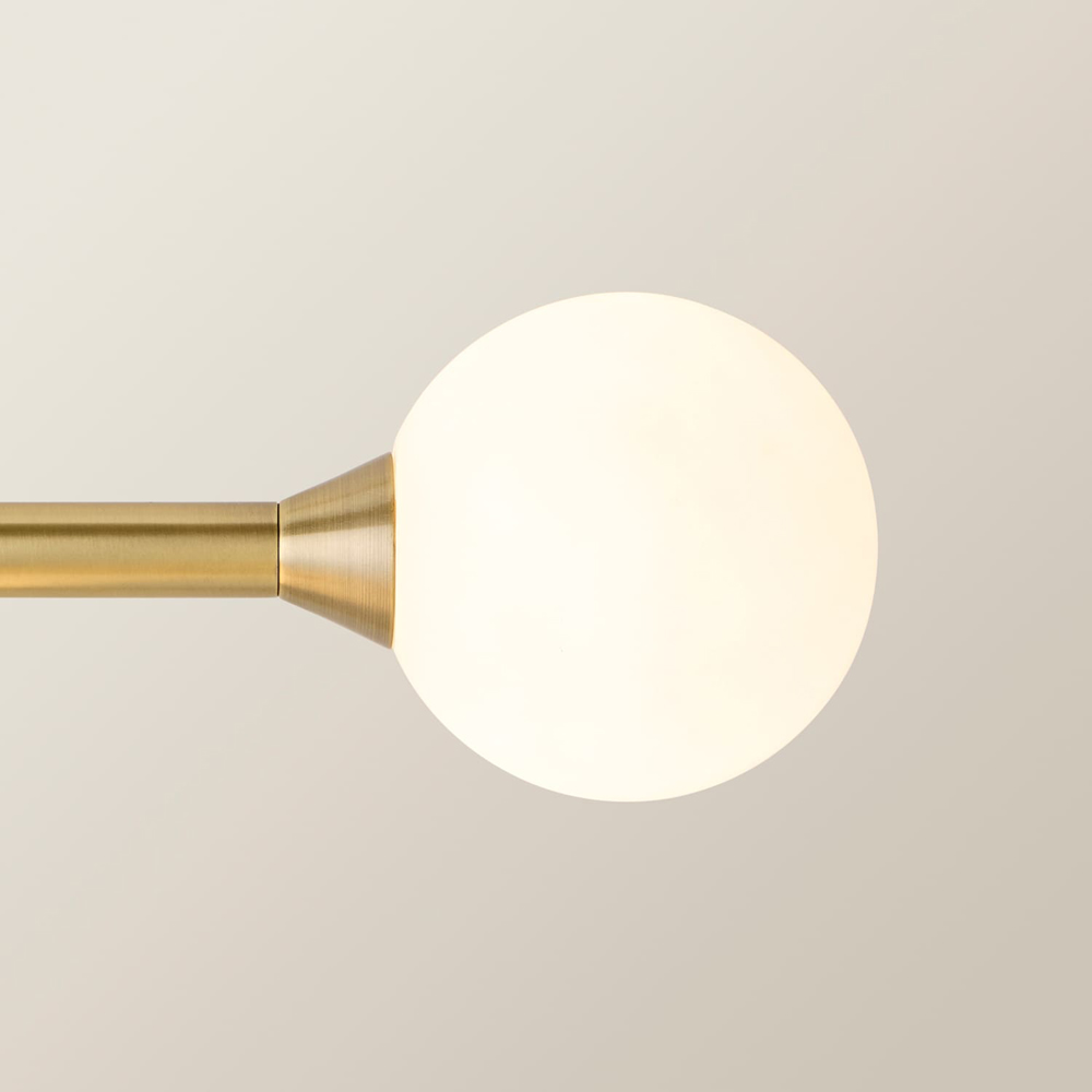 ValueLights Fallon Frosted Glass Globe Shade Gold Ceiling Light Bar with Bulb Image 4