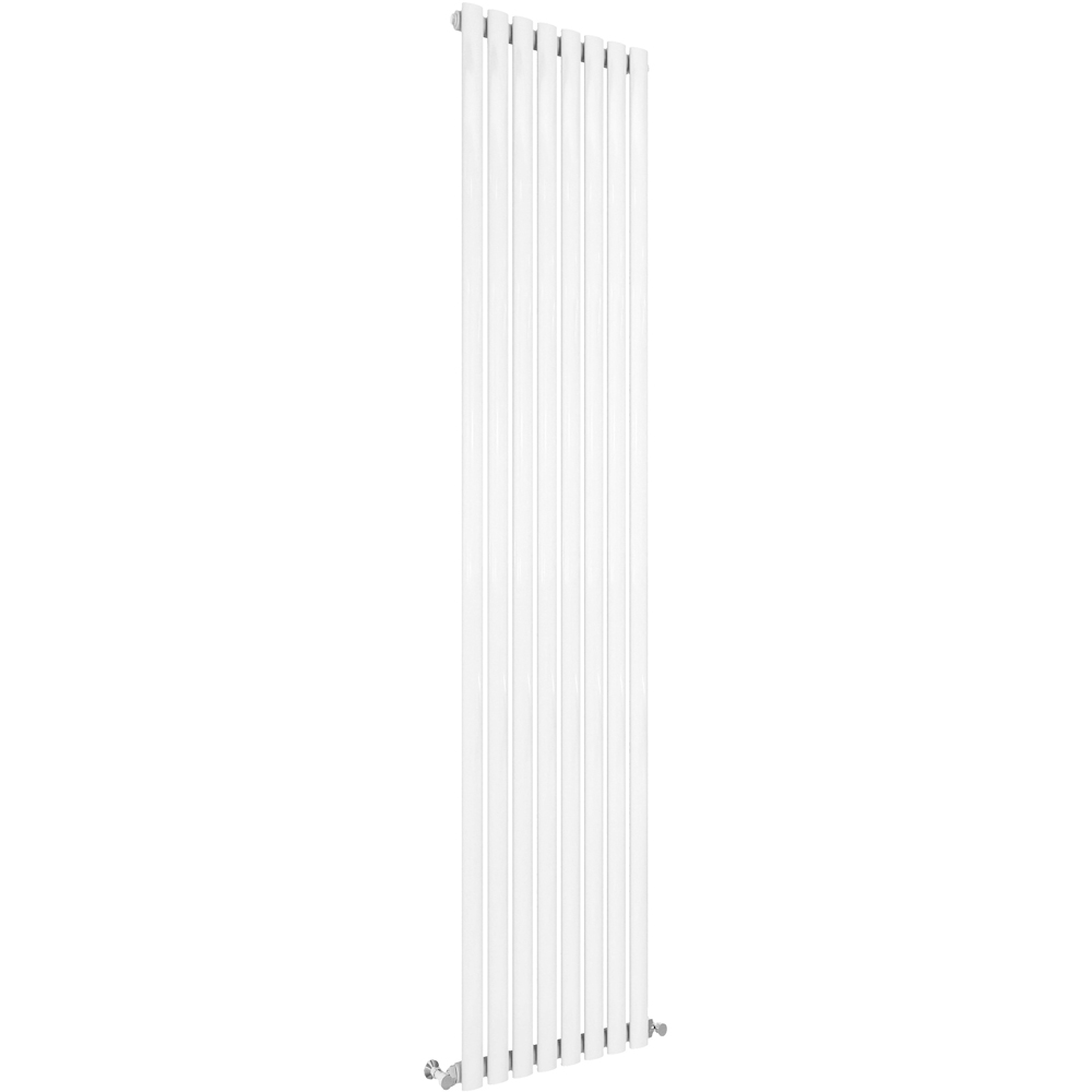 Stech Homes 3454 BTU White Single Panel Vertical Oval Column Radiator 1800 x 472mm Image 1