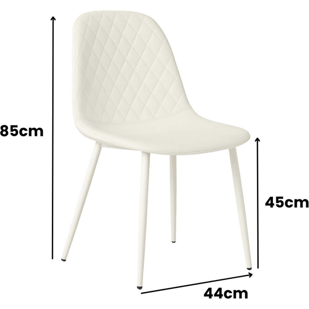 Kosy Koala 4 Seater Faux Leather Gem Pattern Dining Set Light Oak and Cream Image 5