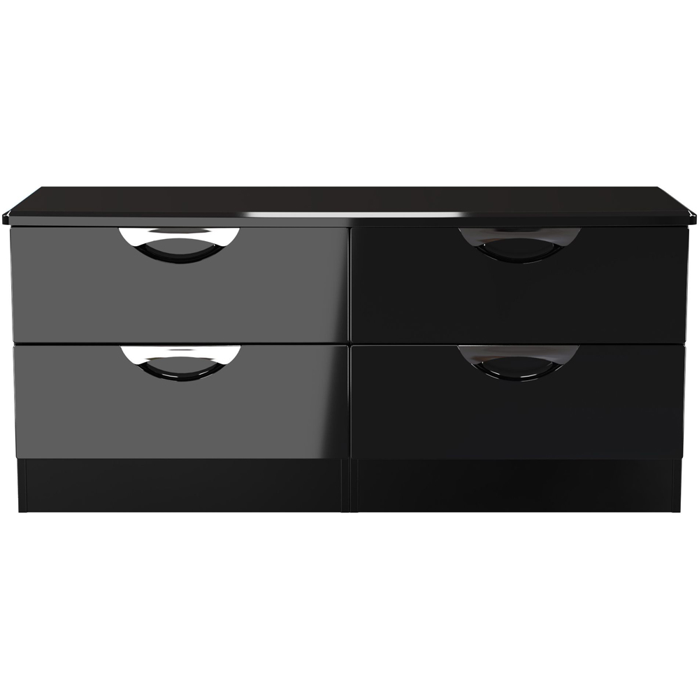 Crowndale Camden 4 Drawer Black Gloss and Black Bed Box Ready Assembled Image 2