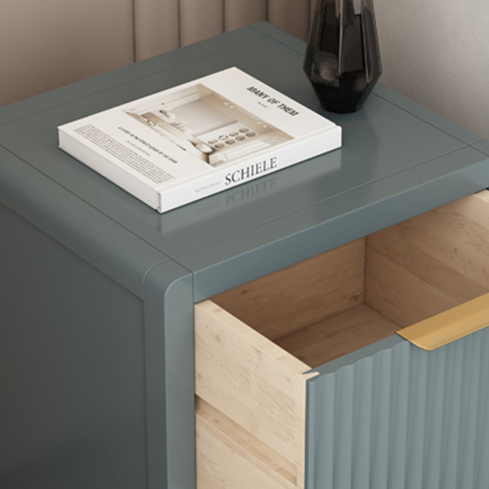Castel 2 Drawers Grey Bedside Table Image 4