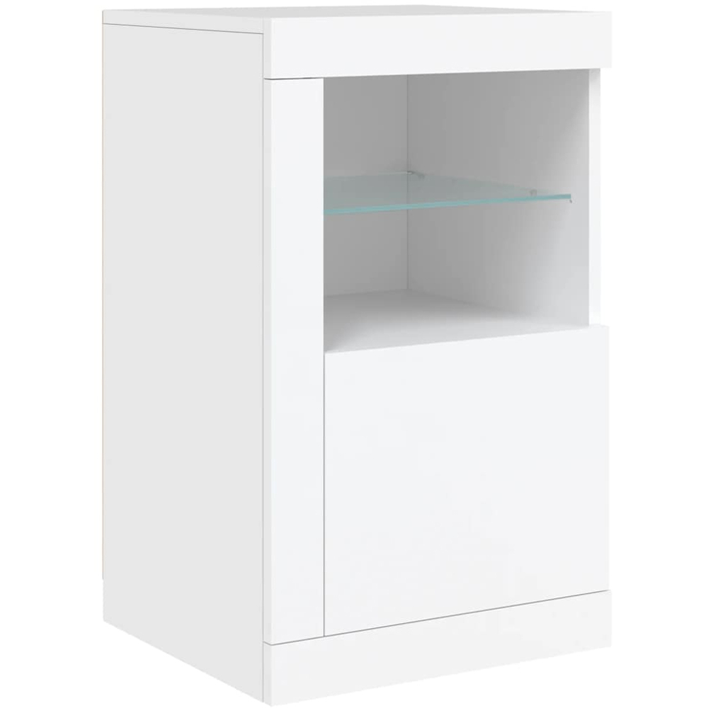 vidaXL 2 Door 8 Shelf White LED Sideboard Image 9