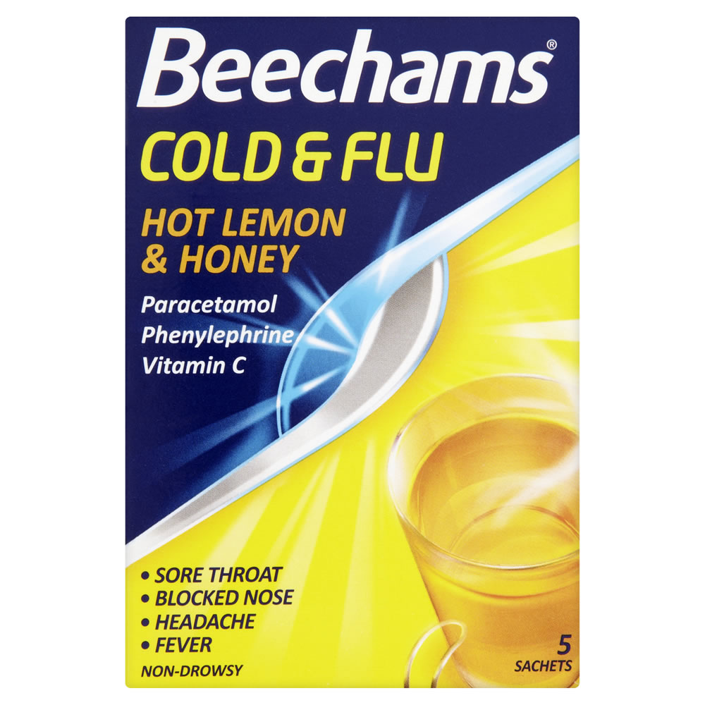 Beechams Cold and Flu Hot Lemon and Honey Powder 5 pack Image