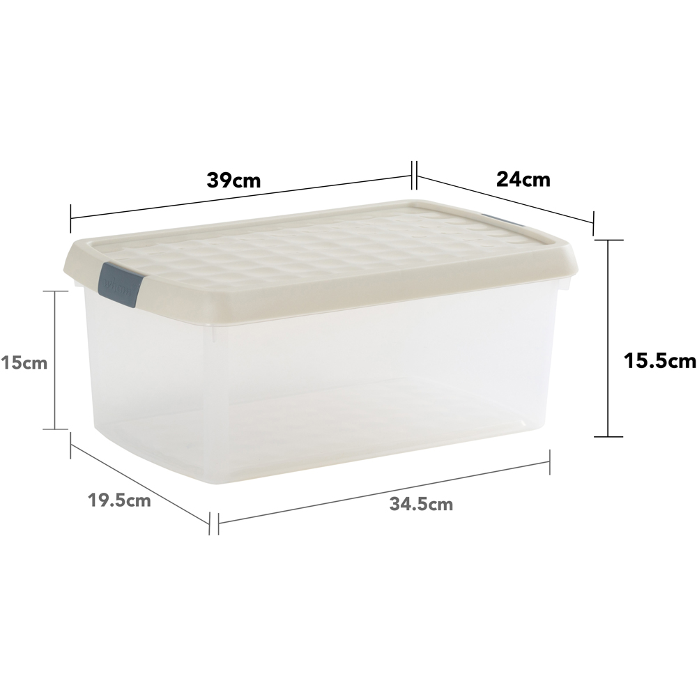Wham Clip 10.5L Clear Stone and Slate Grey Rectangular Storage Box with Lid 3 Pack Image 7