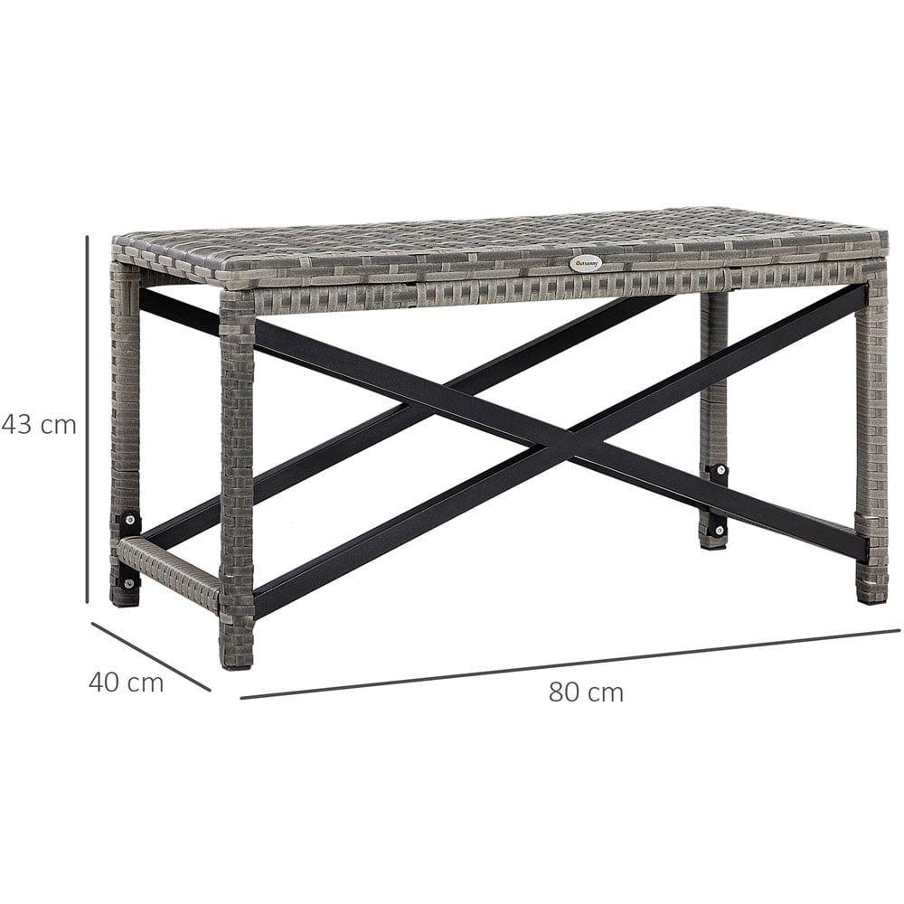 Outsunny Wicker Coffee Table Grey Image 5