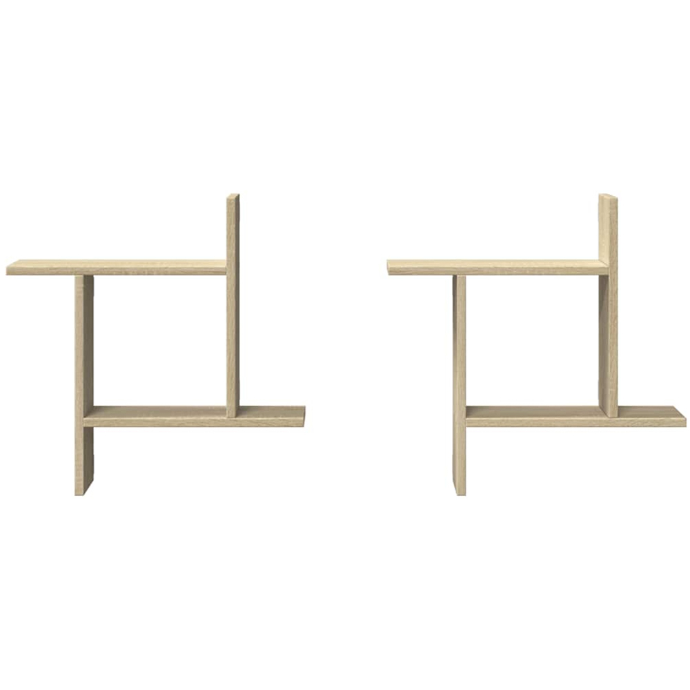 vidaXL 50cm Set of 2 Sonoma Oak Floating Wall Shelf Image 4