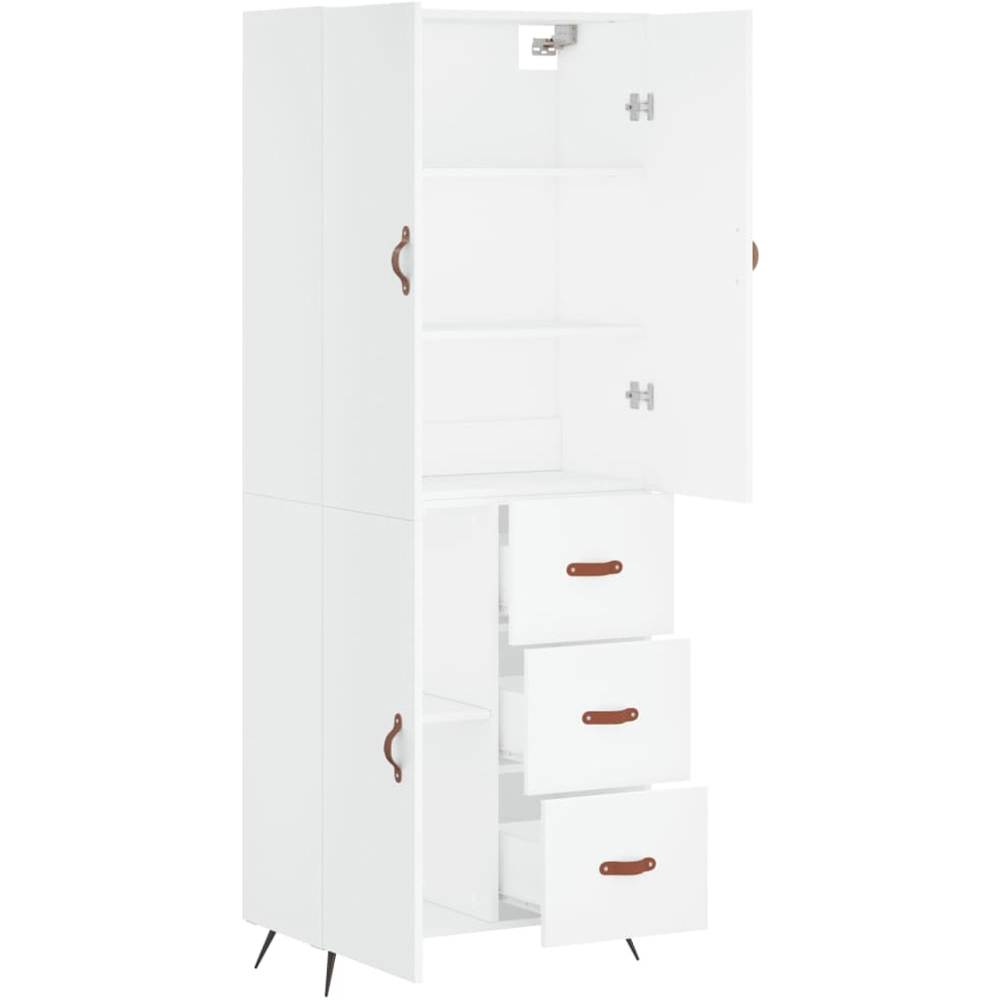 vidaXL 3 Door 3 Drawer White Tall Highboard Image 4