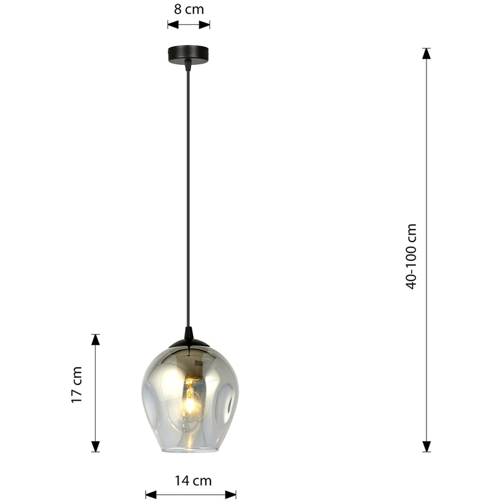 Emibig Istar Single Light Graphite Shade Black E27 Ceiling Pendant Light Image 8