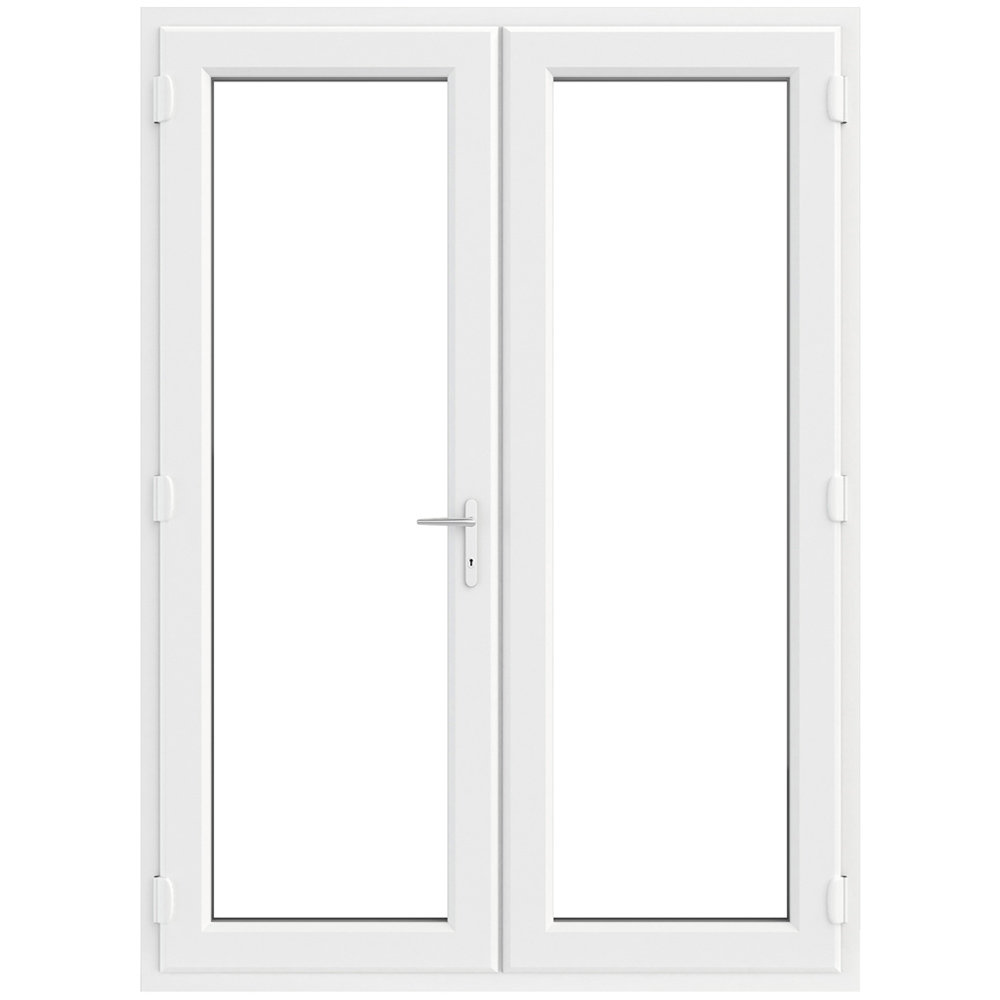 Crystal uPVC Triple Glazed French Door Left hand master White Clear Glass 1390x2055mm Image 1