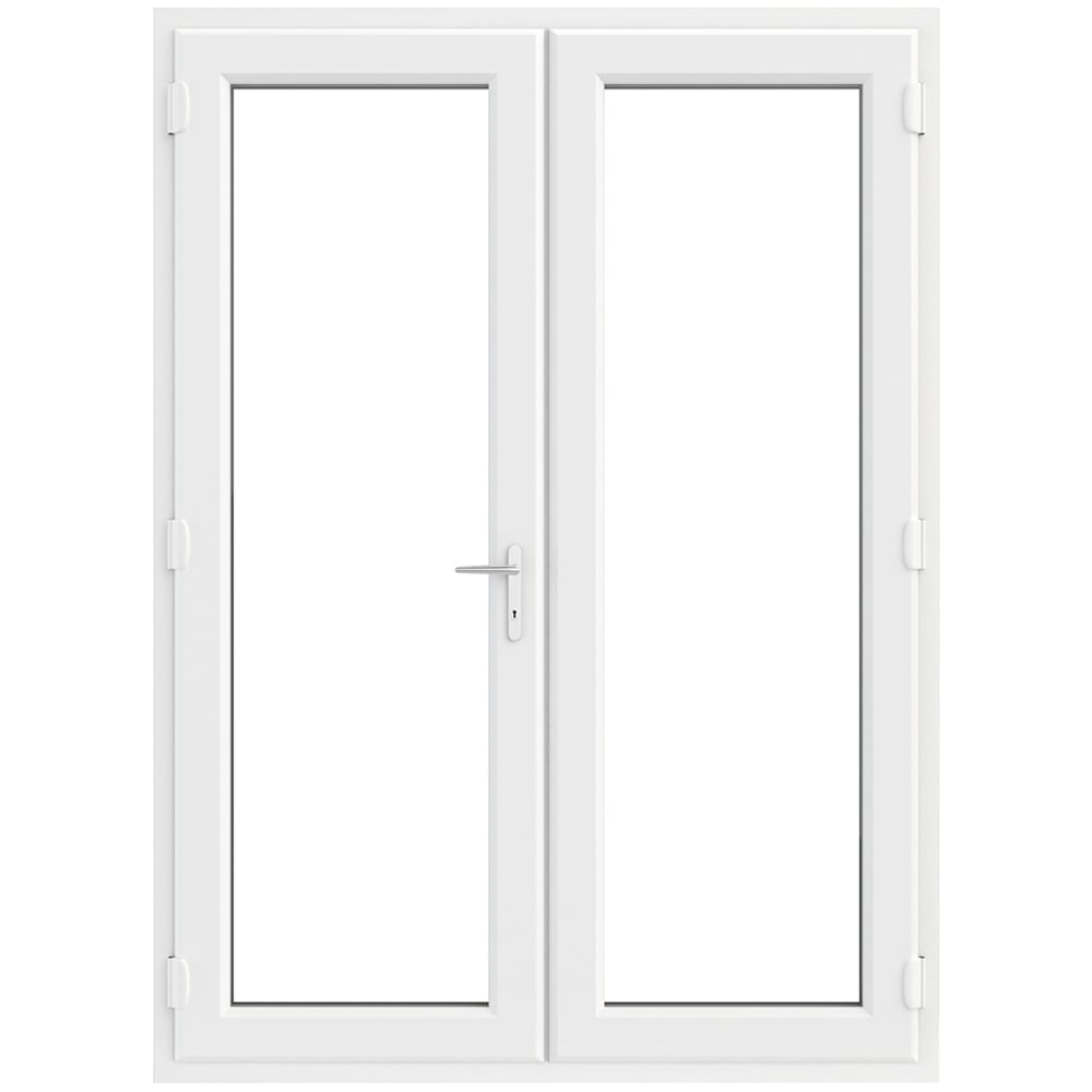Crystal uPVC Double Glazed French Door Left hand master White Clear Glass 1490x2090mm Image 1