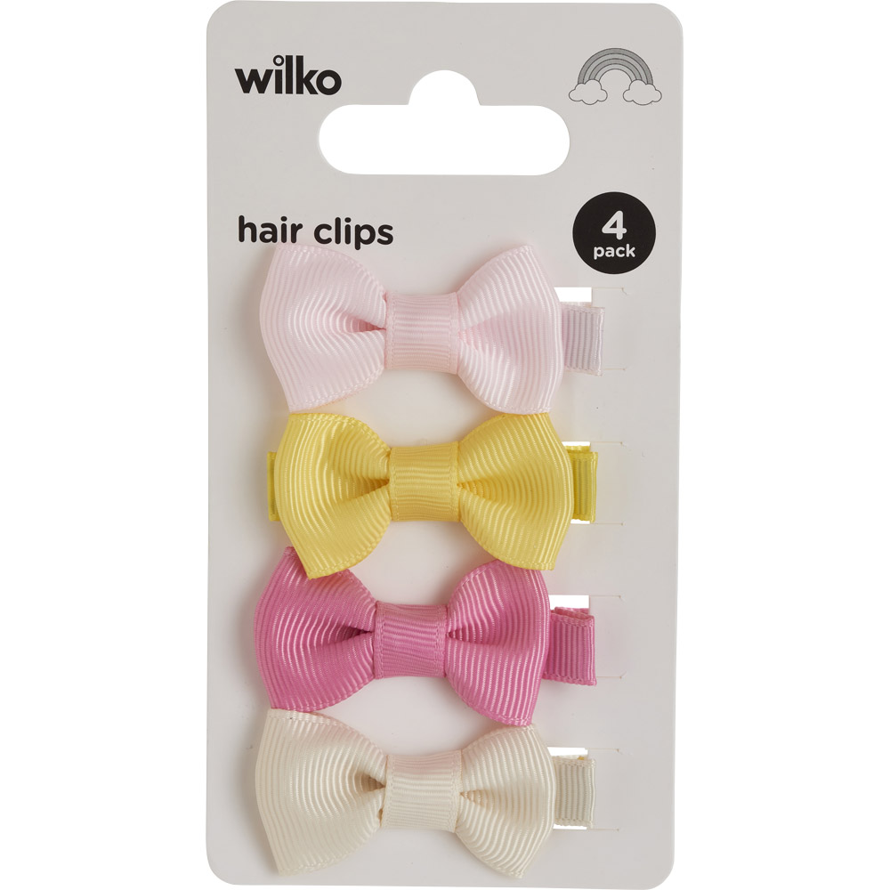 Wilko Small Hair Clip Bow 4 Pack Image 2