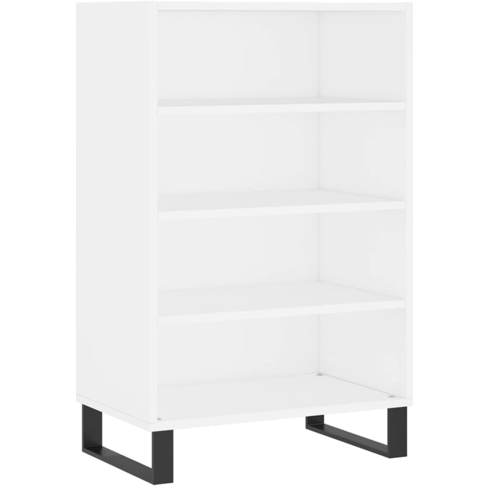 vidaXL 4 Open Shelf White Highboard with Metal Legs Image 2