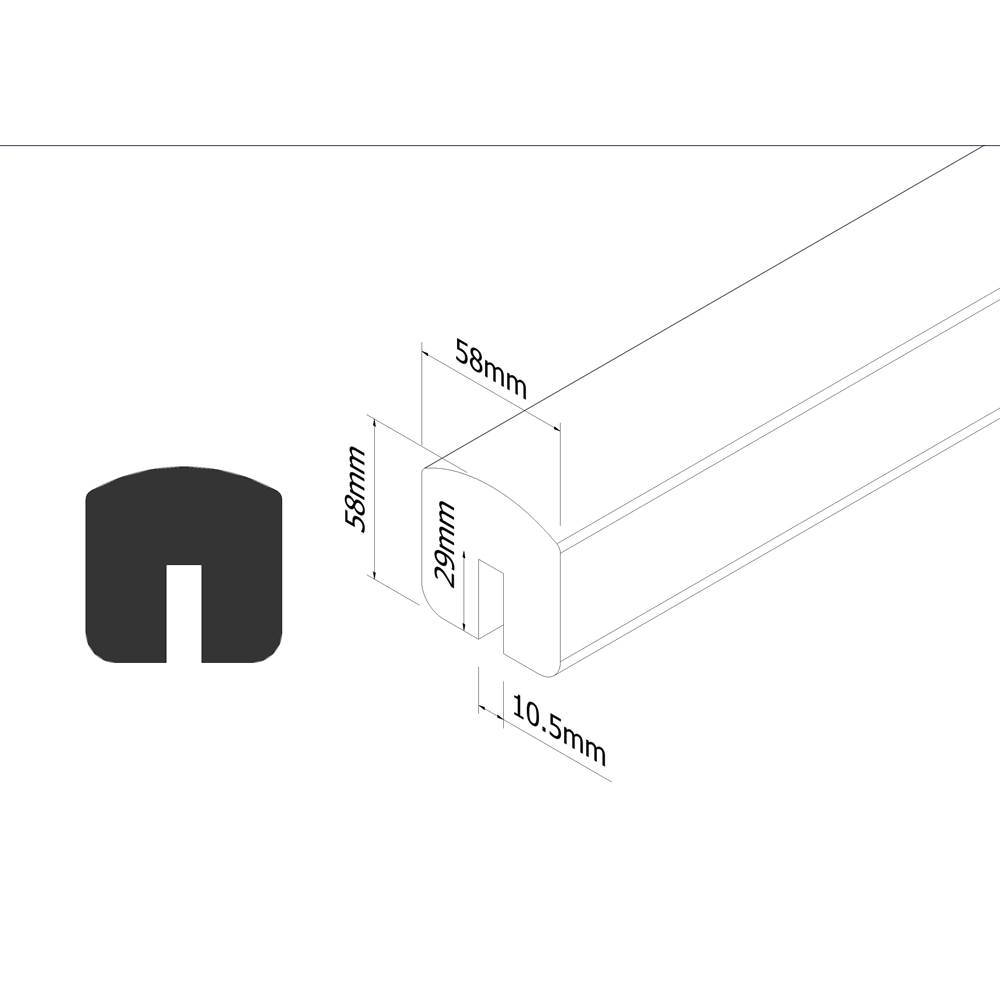 ​Blueprint Joinery Curved Pine Handrail and Base Rail Set for Glass Panel 4.2m Image 5
