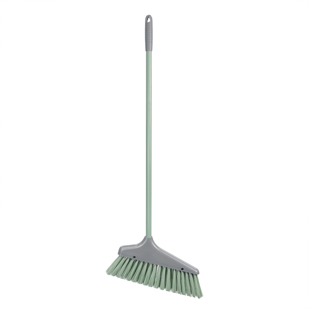 JVL Grey Long Handle Dust Pan and Brush Set Image 3