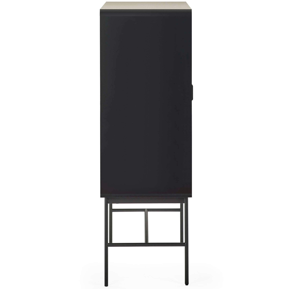 Julian Bowen Alvin 2 Door Black and Chevron Natural Wood Effect Storage Cabinet Image 5