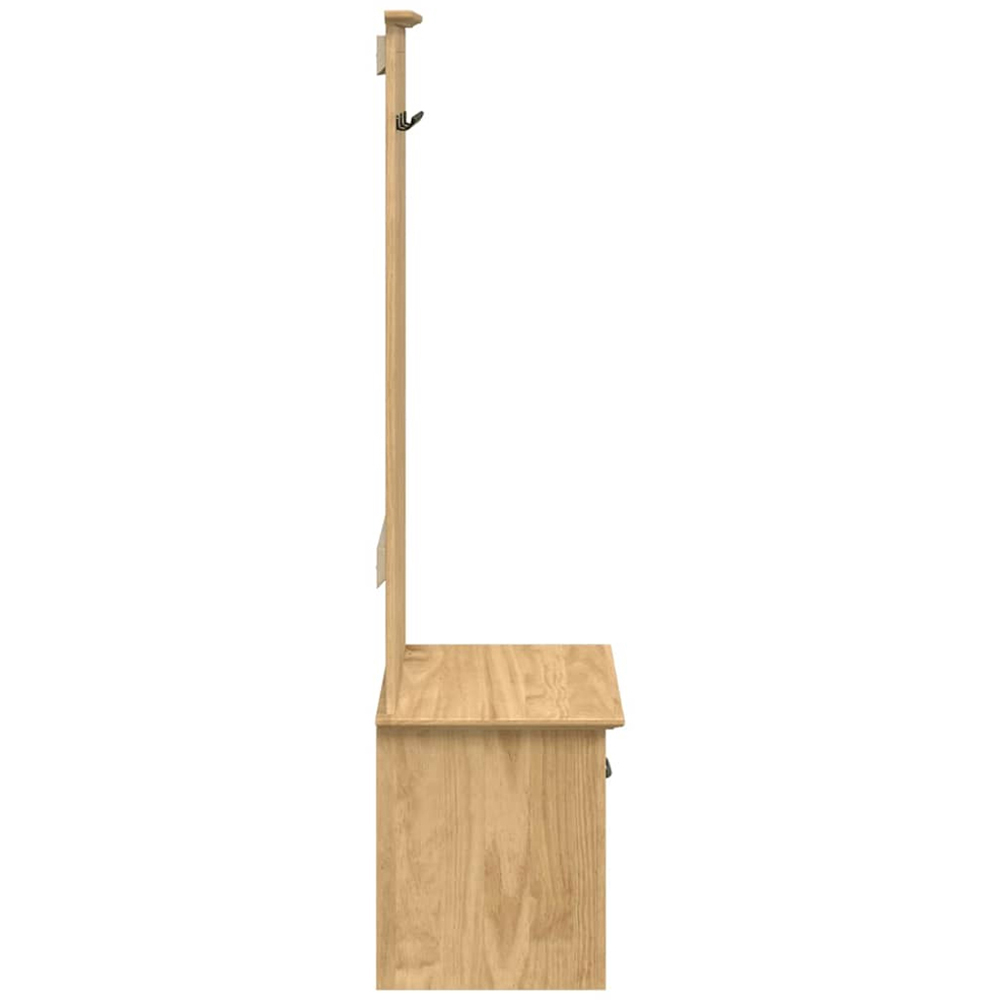vidaXL Single Drawer Coat Hook Honey Brown Modern Hallway Cabinet Image 6