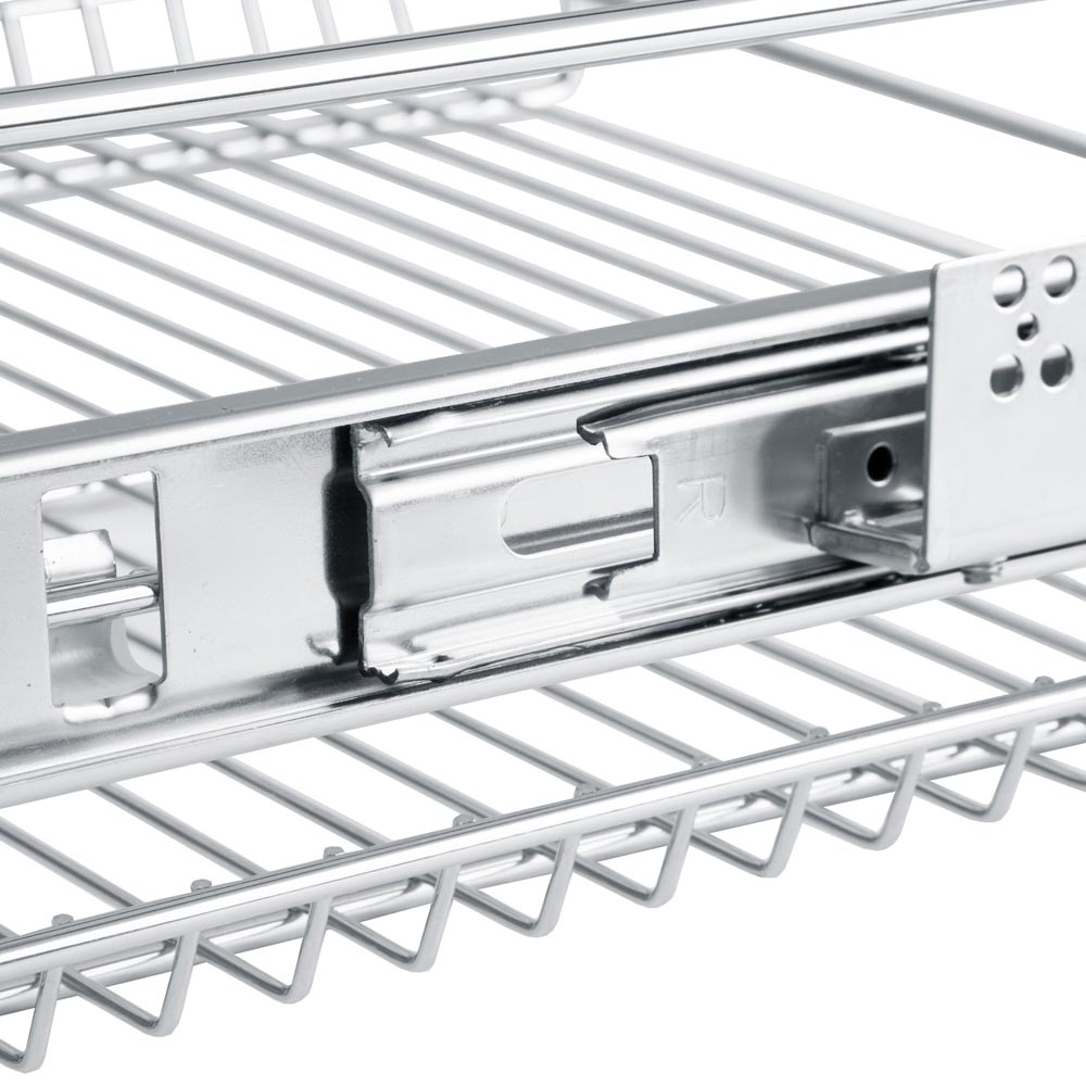 tectake Chrome Drawer with Telescopic Runner 4 Pack Image 5