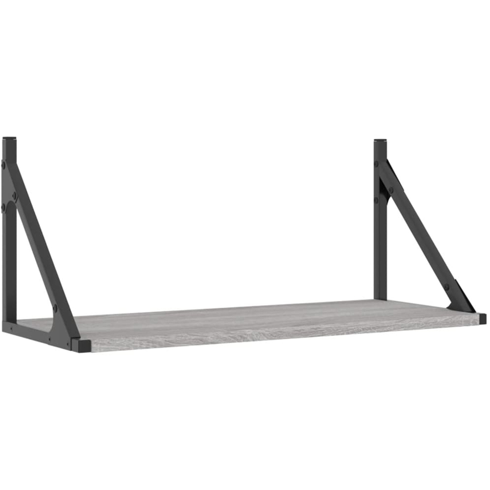 vidaXL 60 x 25 x 25.5cm Grey Sonoma Oak Floating Wall Shelf 2 Pack Image 1