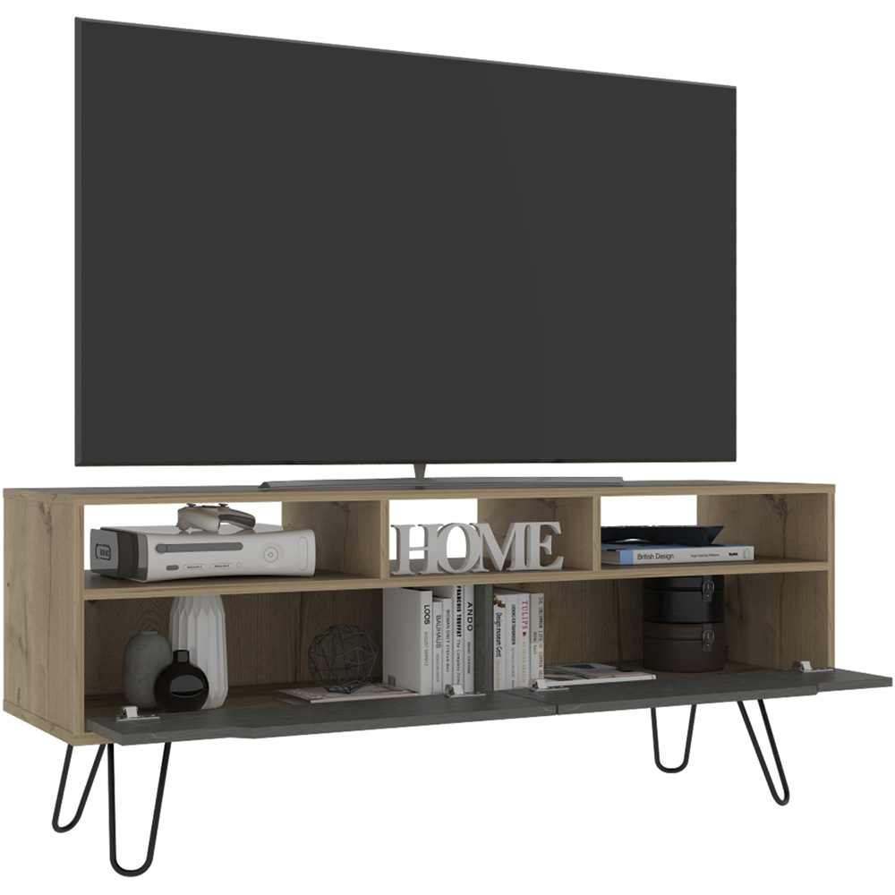 Core Products Manhattan 2 Doors Pine and Grey TV Unit Image 4